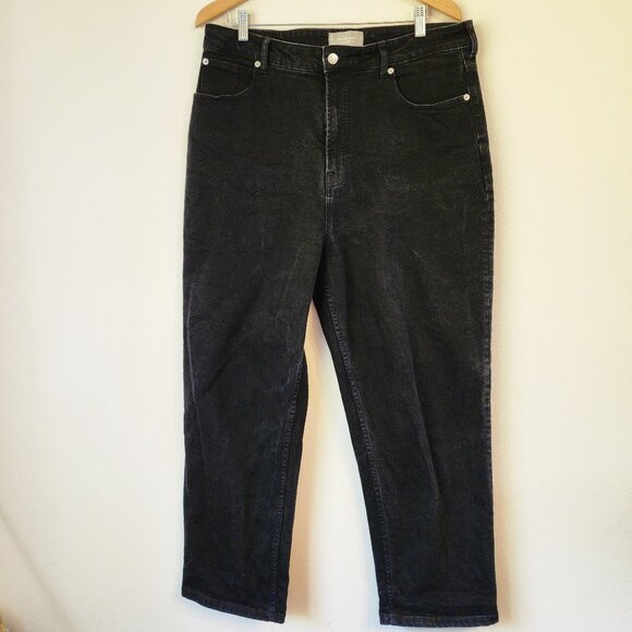 Everlane The Curvy Way High Jeans Straight Leg Women 33R Organic Cotton Black - Picture 1 of 13